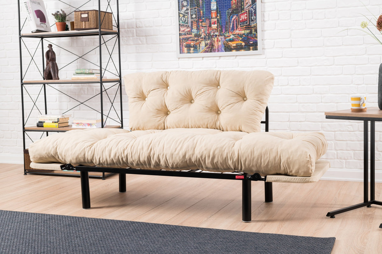 2-Sitzer-Schlafsofa Nitta Creme