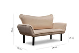 2-Sitzer-Schlafsofa Chatto Creme