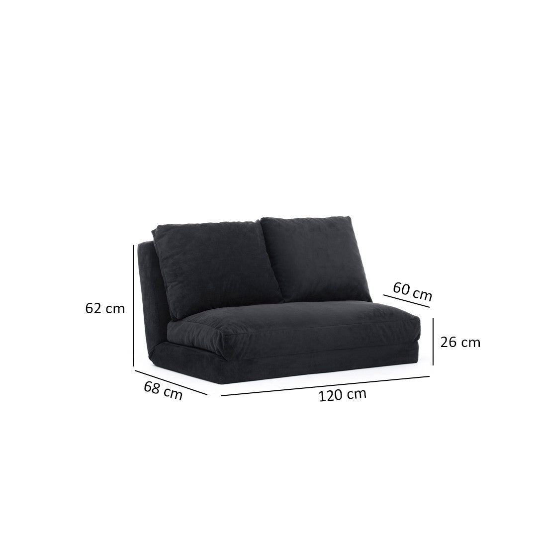 2-Sitzer-Schlafsofa Taida Schwarz