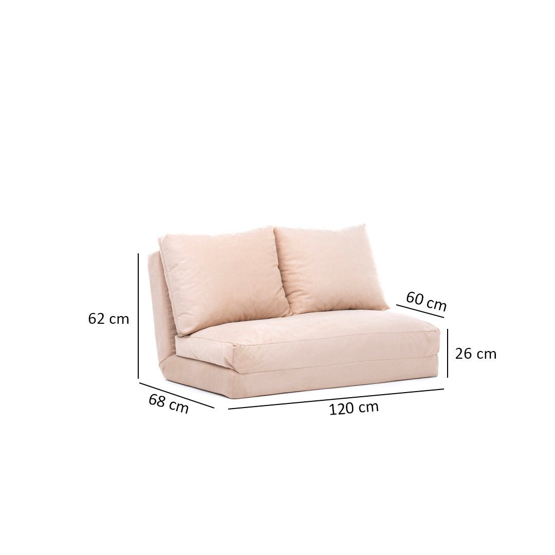 2-Sitzer-Schlafsofa Taida Creme