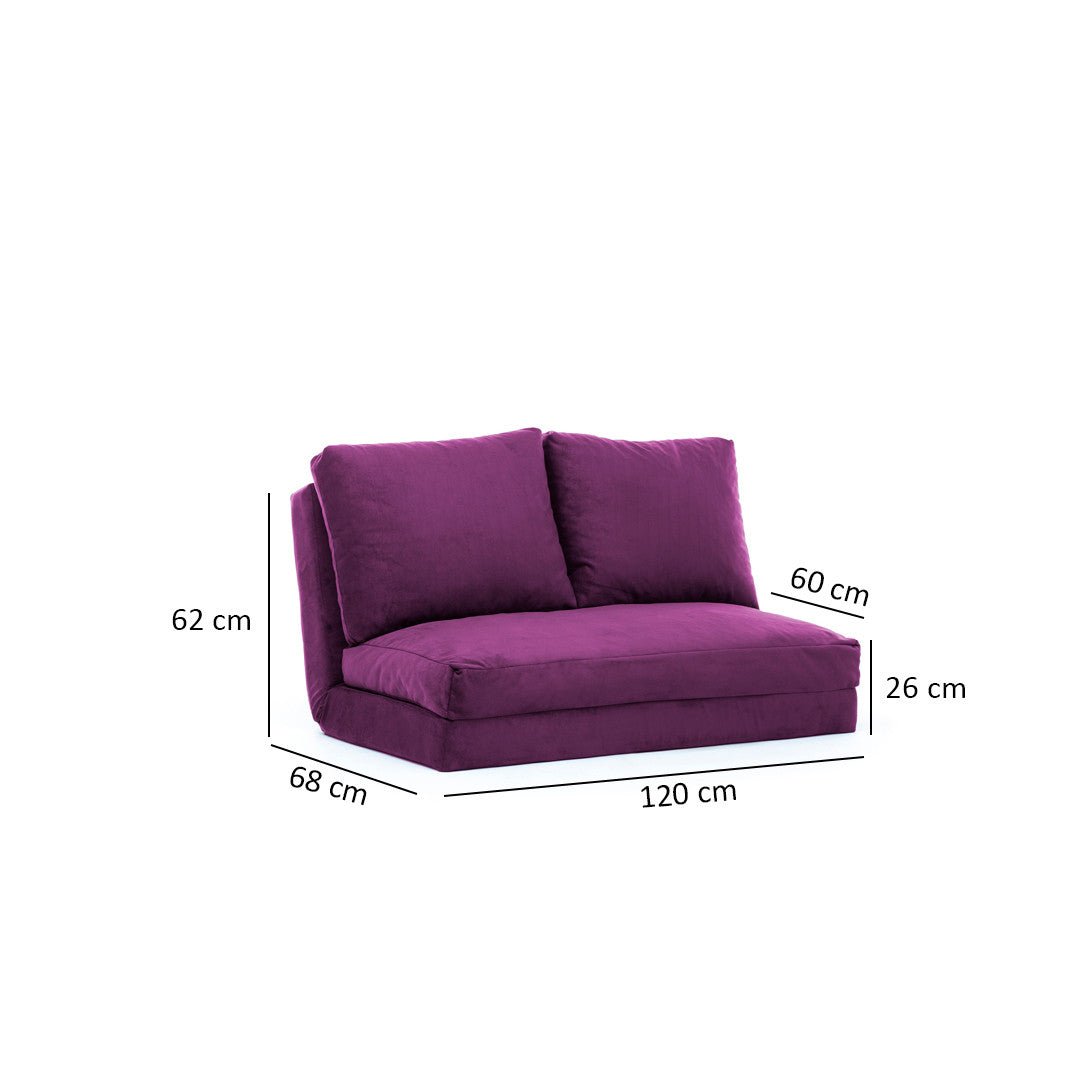 2-Sitzer-Schlafsofa Taida Lila