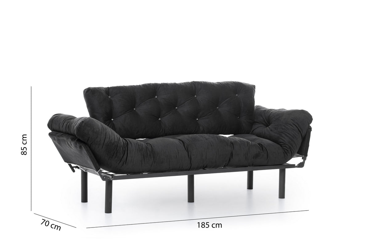 3-Sitzer-Schlafsofa Nitta Triple Schwarz