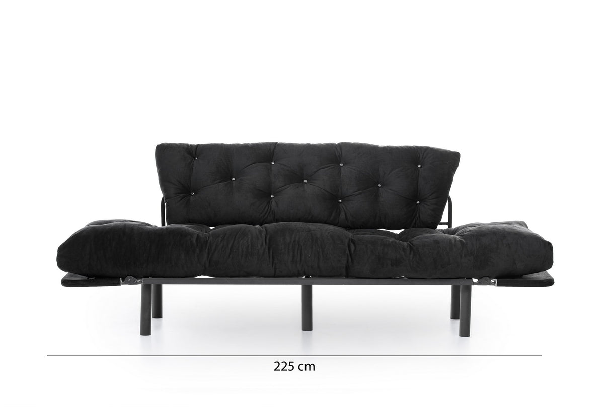 3-Sitzer-Schlafsofa Nitta Triple Schwarz