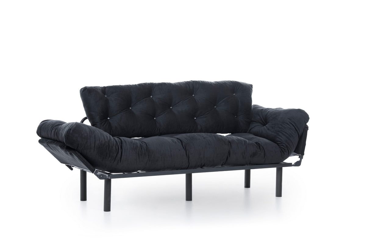 3-Sitzer-Schlafsofa Nitta Triple Schwarz