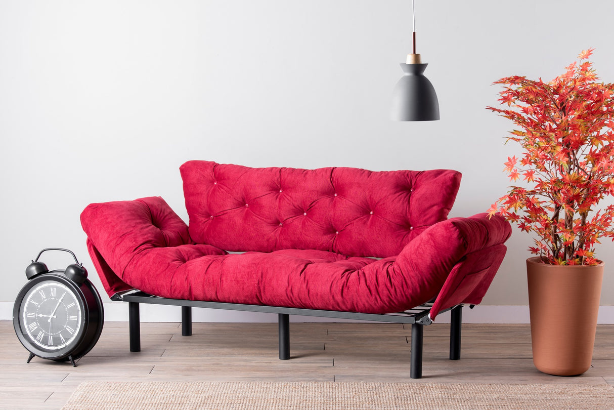 3-Sitzer-Schlafsofa Nitta Triple Maroon