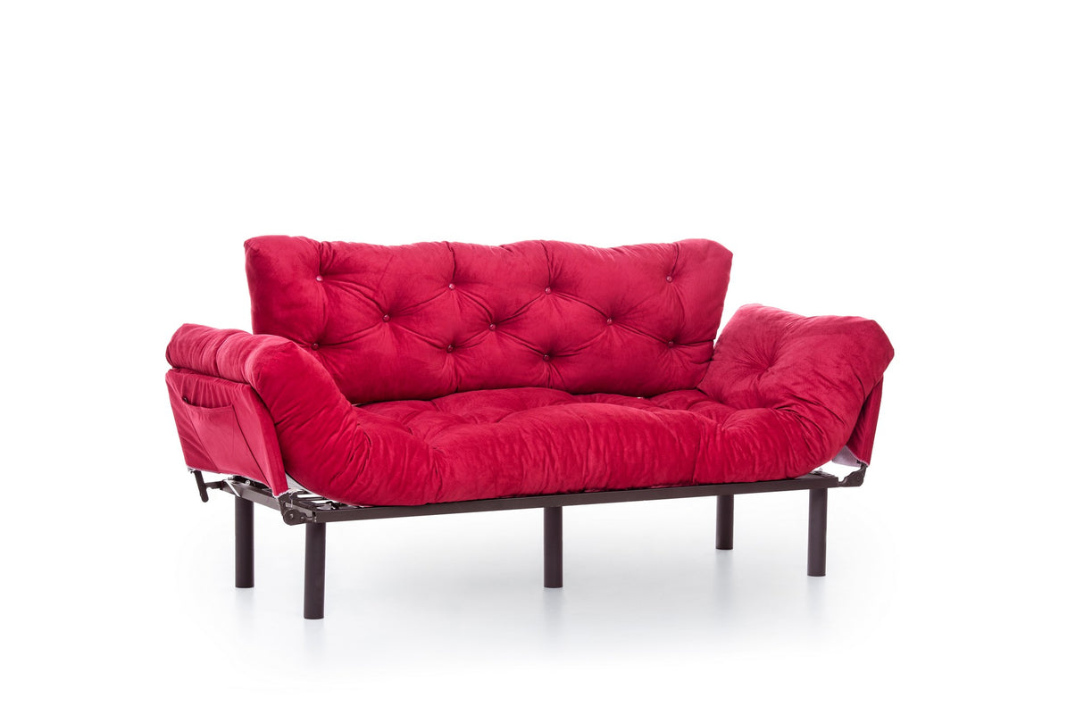 3-Sitzer-Schlafsofa Nitta Triple Maroon