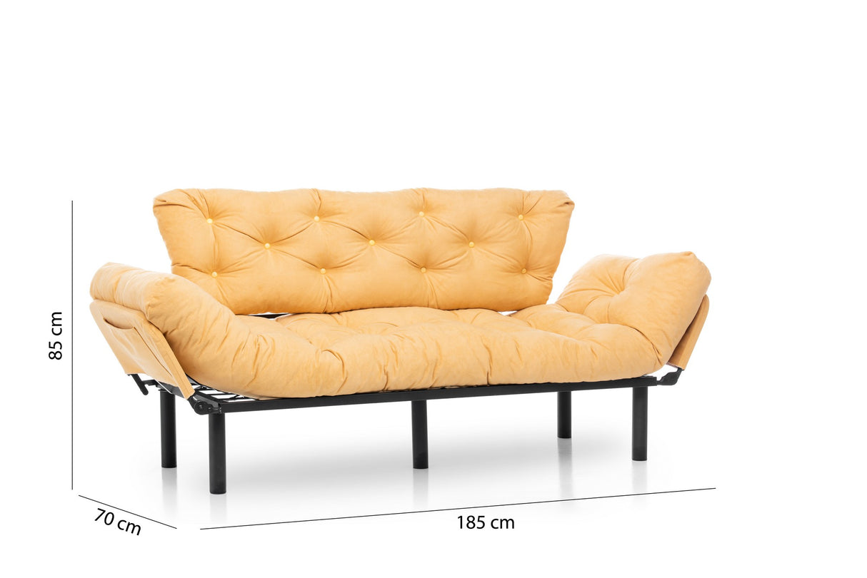 3-Sitzer-Schlafsofa Nitta Triple Senf