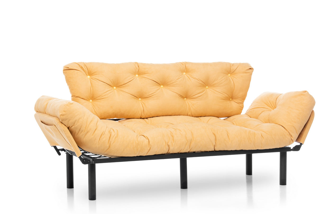 3-Sitzer-Schlafsofa Nitta Triple Senf