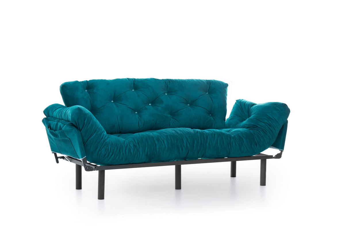 3-Sitzer-Schlafsofa Nitta Triple Petrol Green