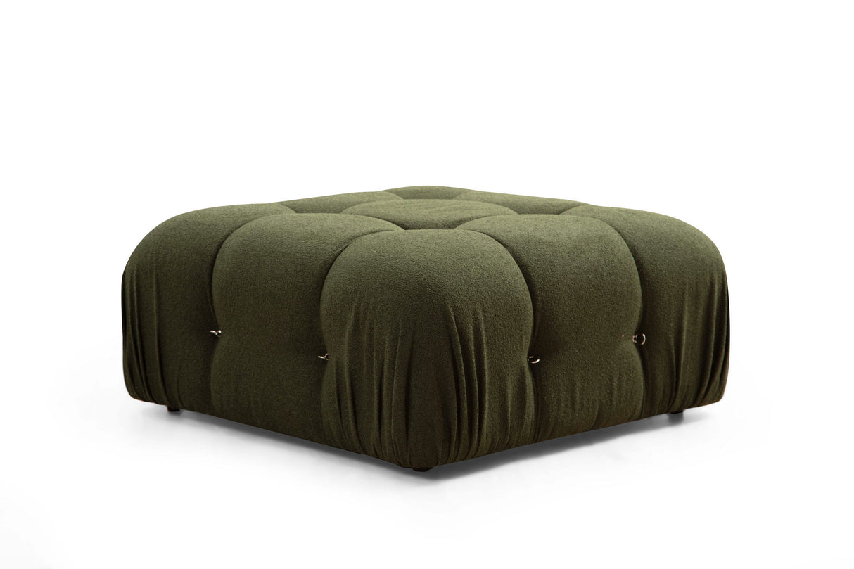 Modulare Bank 3sitzer mit Hocker Bubble Velvet Green