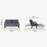 2-Sitzer-Schlafsofa Sando Blue