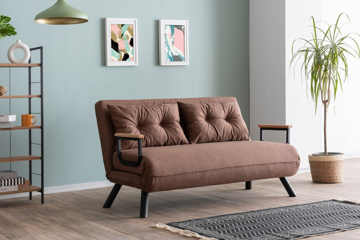 2-Sitzer-Schlafsofa Sando Hellbraun