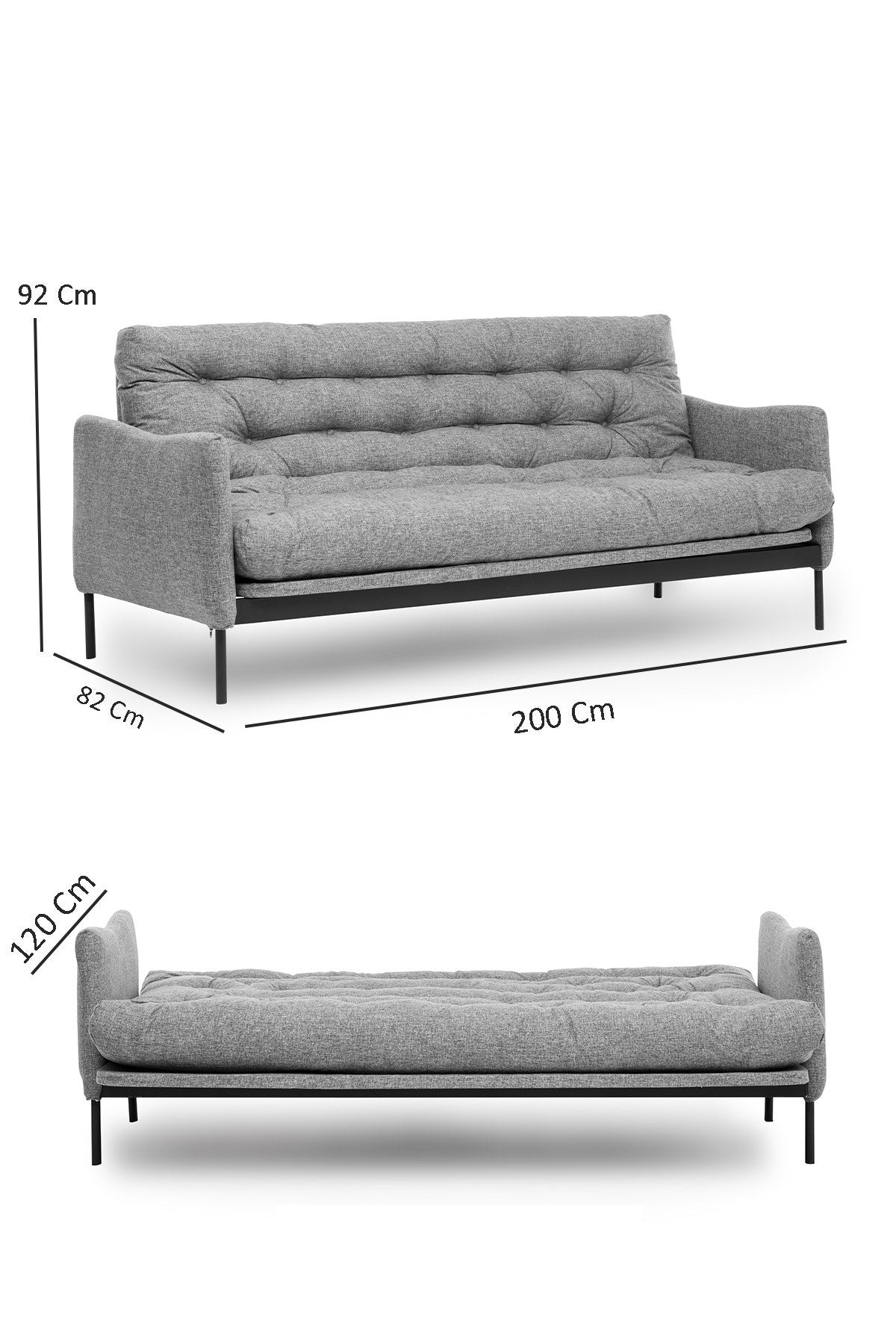 3-Sitzer-Schlafsofa Renge Creme