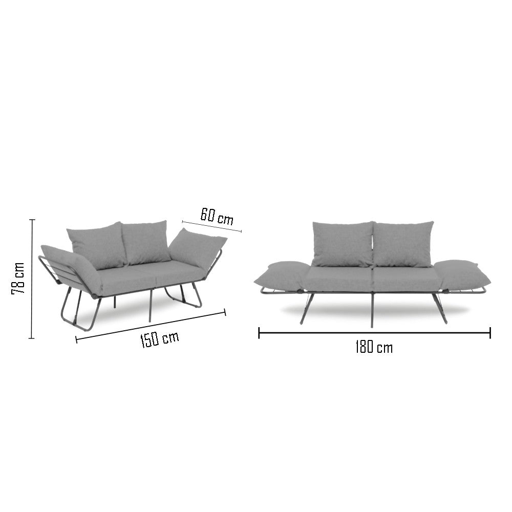 2-Sitzer-Schlafsofa Viper Grey