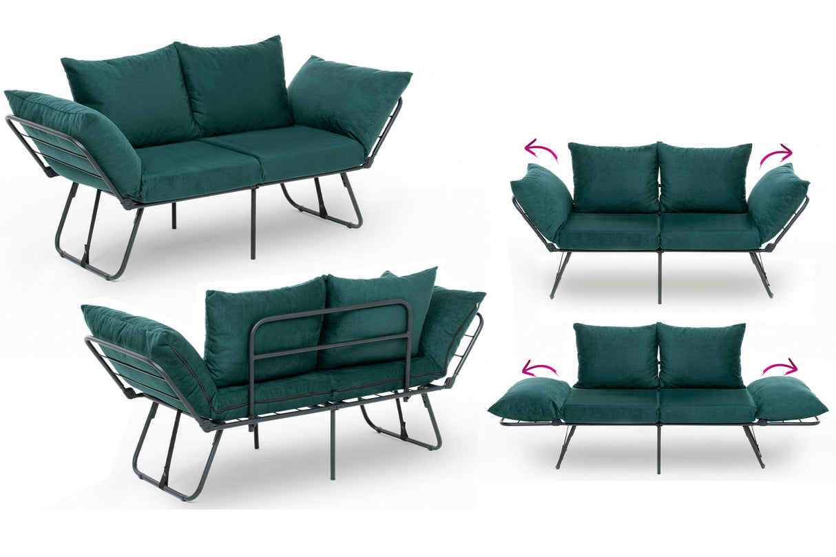 2-Sitzer-Schlafsofa Viper Petrol Green