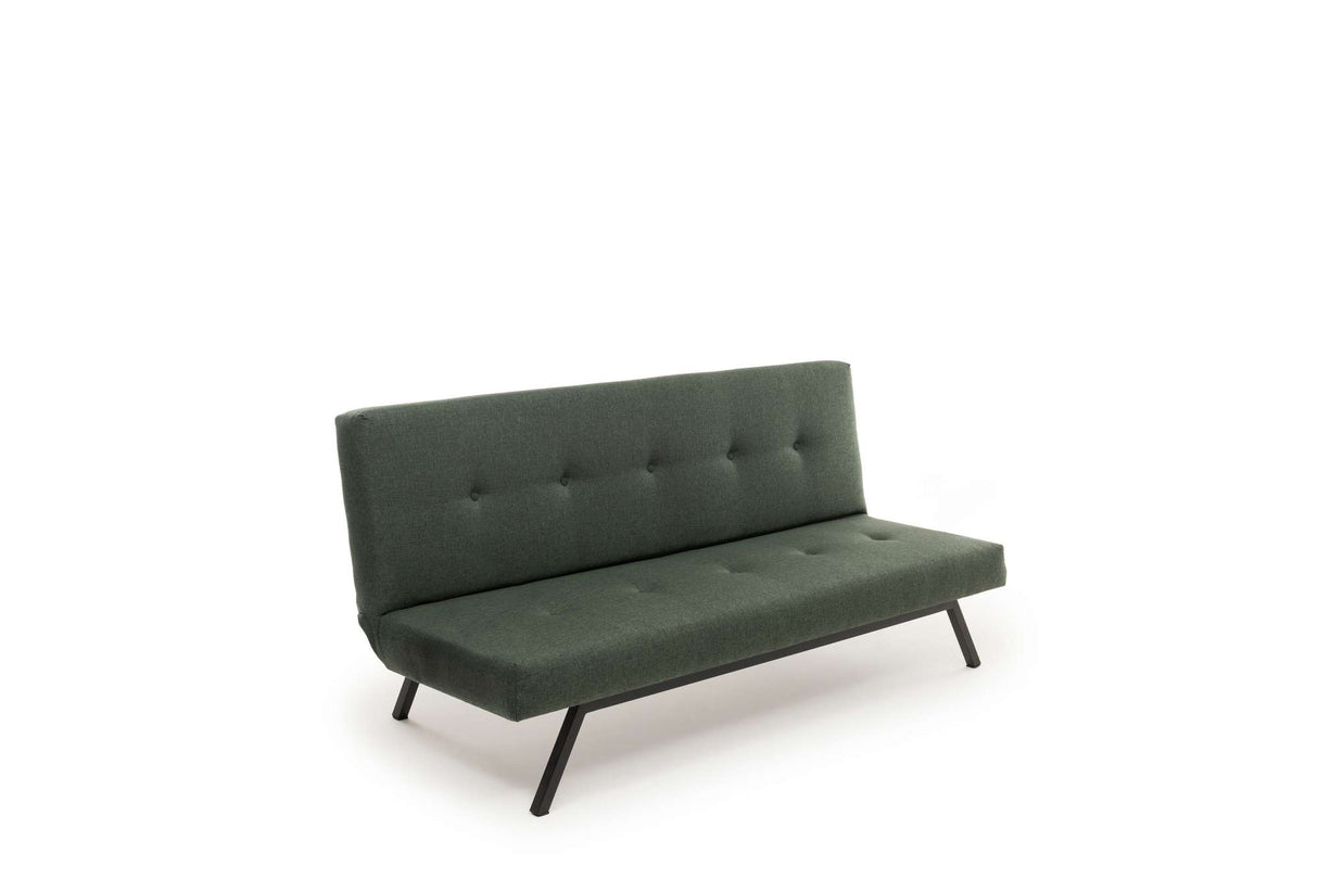 Schlafsofa grüner Stoff 3-Sitzer – 180 cm – ohne Armlehnen – Zoly