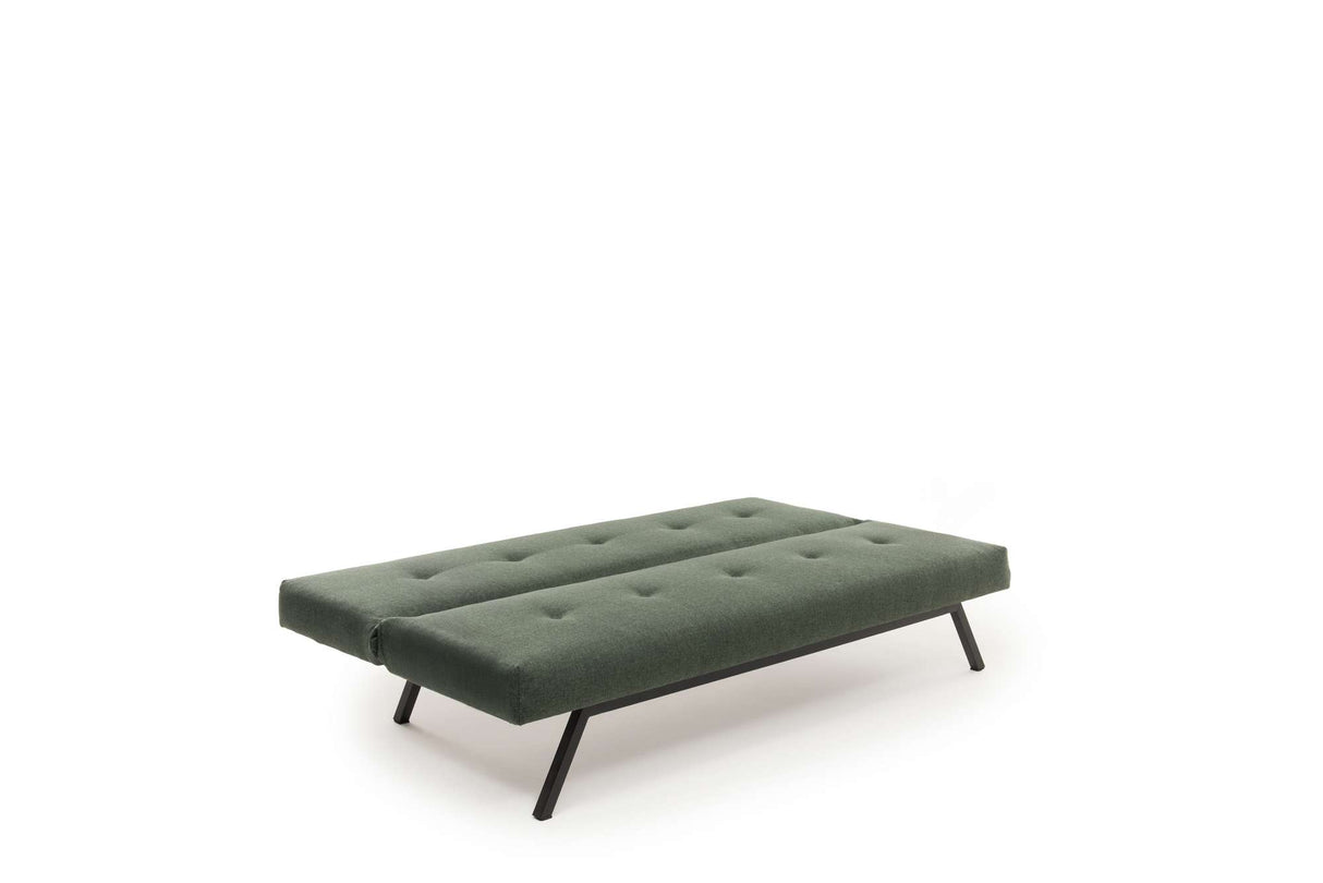 Schlafsofa grüner Stoff 3-Sitzer – 180 cm – ohne Armlehnen – Zoly