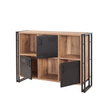 Bücherregal Cosmo Atlantic Pine Black Melamin 126x89x35 cm