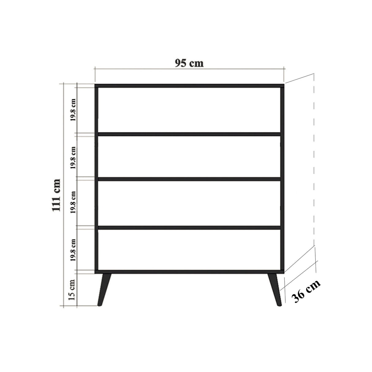 Wandschrank Multilux Sonoma Eik Melamine 95x111x36 cm