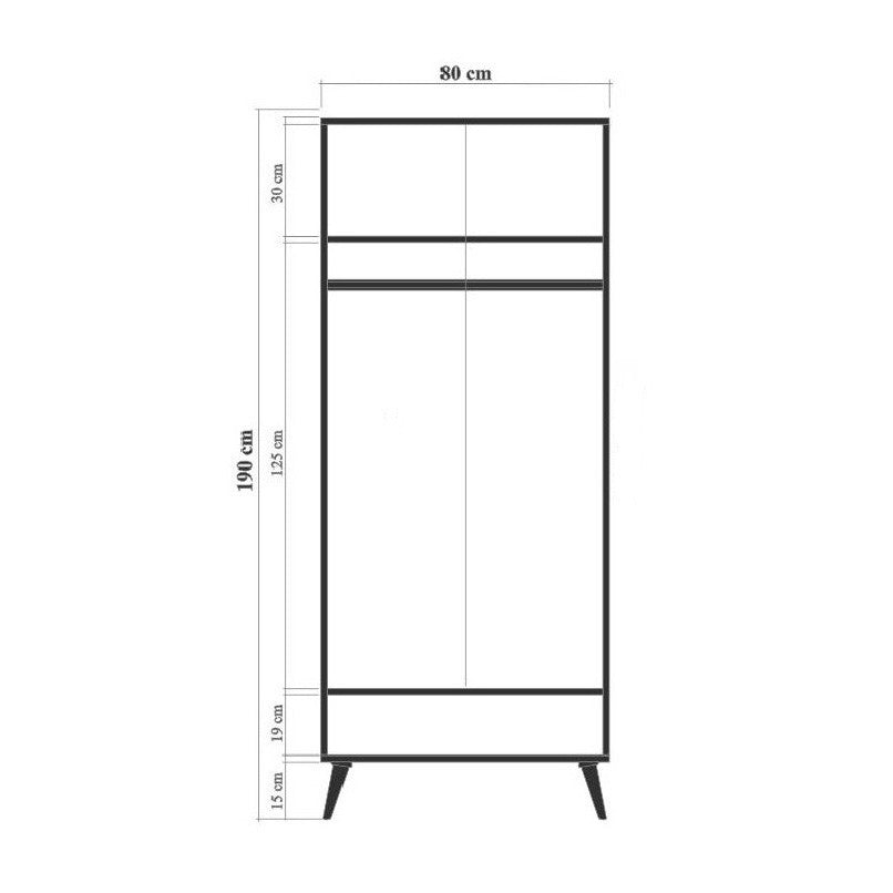 Garderobe City Gardrop Multicolor Melamin 80x190x45 cm