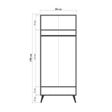 Garderobe City Gardrop Multicolor Melamin 80x190x45 cm