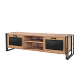 TV -Möbel Arcas Atlantic Pine Black Melamin 180x50x45 cm