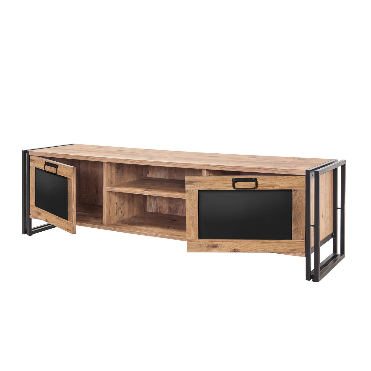 TV -Möbel Arcas Atlantic Pine Black Melamin 180x50x45 cm