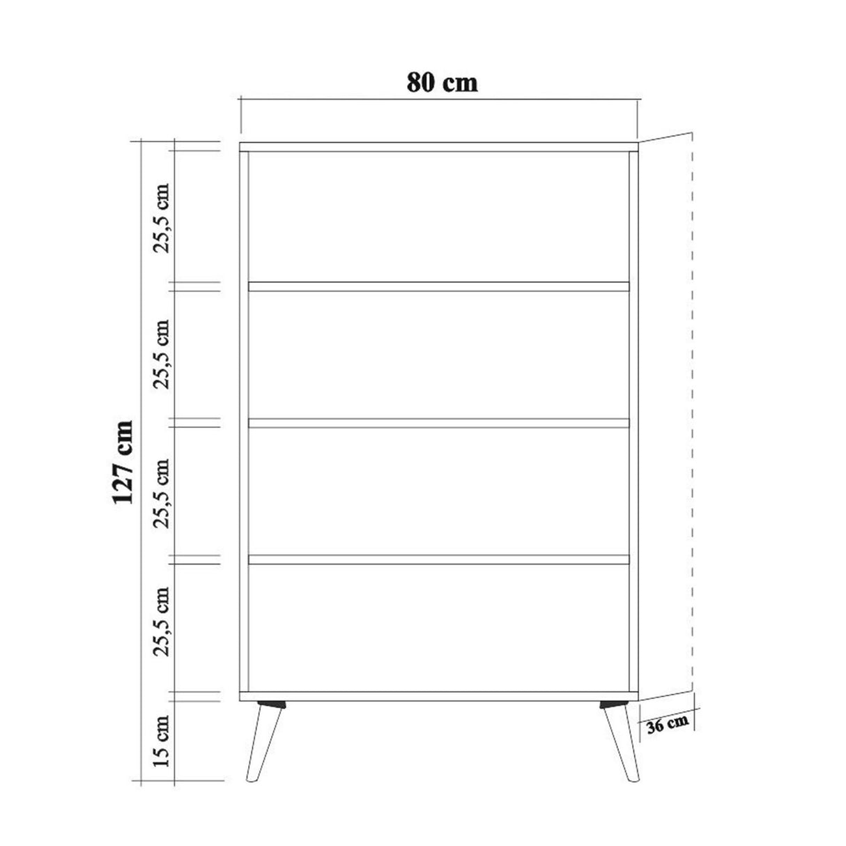 Multibox Sonoma Eik Melamin 80x127x36 cm