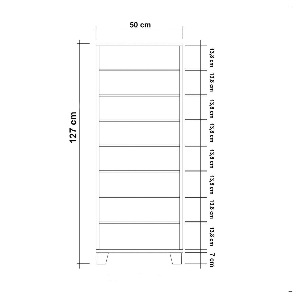 Schuhschrank Filinta weißes Melamin 50x127x38 cm