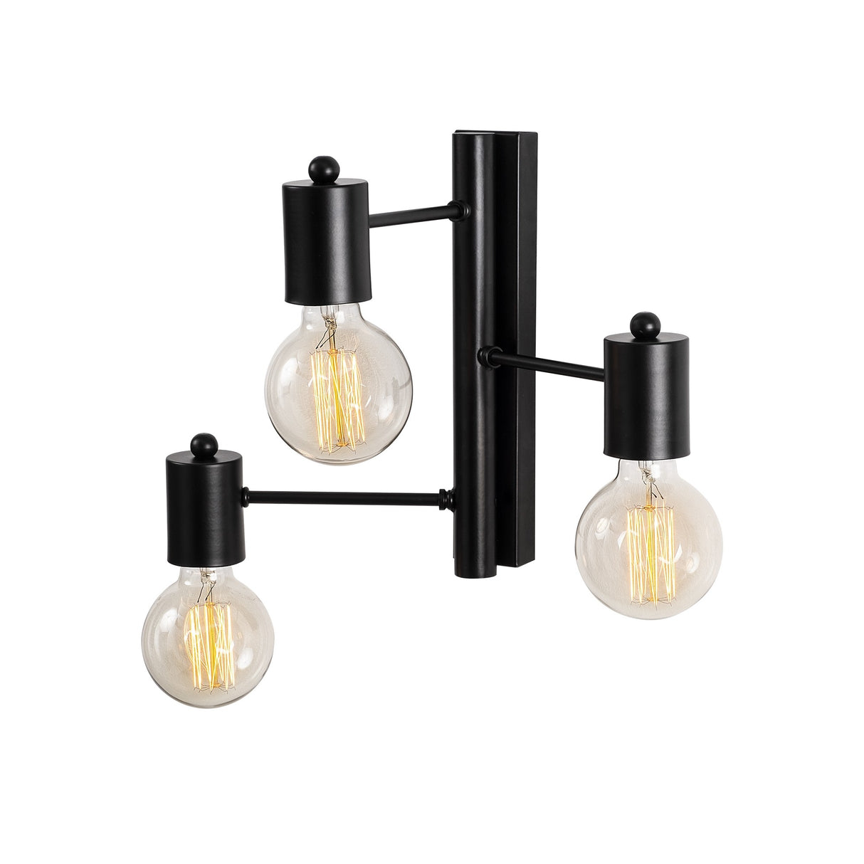 Wandlamp 3-lichts Zwart Metaal Brisa