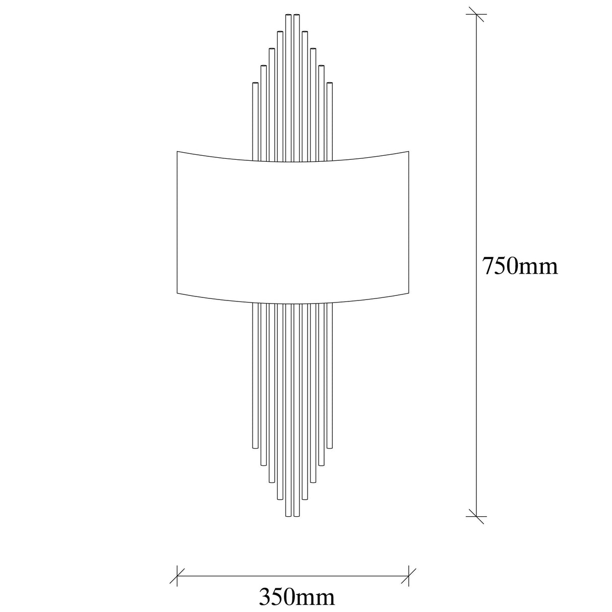 Wandlamp 1-lichts Zwart Metaal Andes