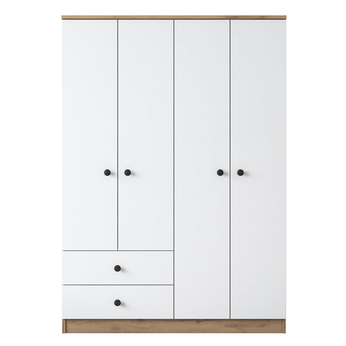 Kleiderschrank Aspen Walnut White Melamin 120x170x42.5 cm