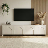 Aurelia TV-Schrank creme 180 cm Melaminbeschichtetes Holz