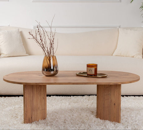 Ovaler Couchtisch Atlantische Kiefer Optik Sabla - 119x60 
