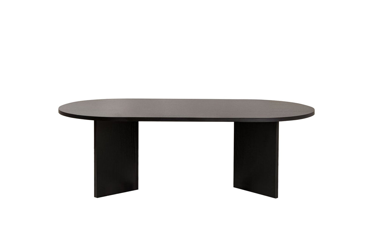 Ovaler Couchtisch Schwarz Holzoptik Sabla - 119x60 