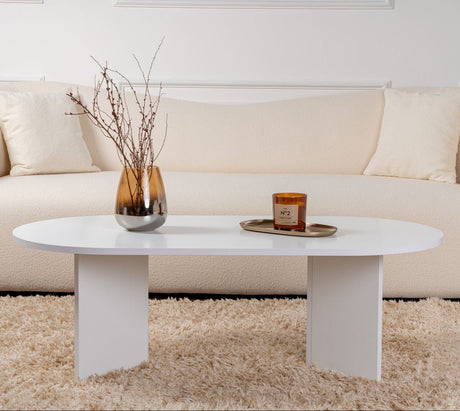 Ovaler Couchtisch Sapphire Weiß Sabla - 119x60 