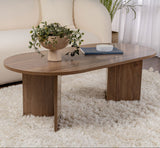 Ovaler Couchtisch Walnuss Look Sabla - 119x60 