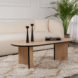 Couchtisch Eiche schwarz Melamin Bogenform Koda 119x60 cm