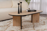 Couchtisch Eiche schwarz Melamin Bogenform Koda 119x60 cm