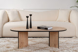 Couchtisch Eiche schwarz Melamin Bogenform Koda 119x60 cm