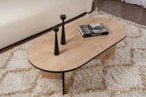 Couchtisch Eiche schwarz Melamin Bogenform Koda 119x60 cm