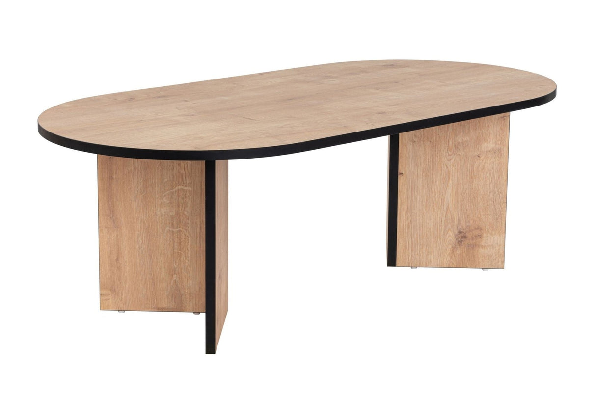 Couchtisch Eiche schwarz Melamin Bogenform Koda 119x60 cm
