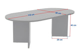 Couchtisch Eiche schwarz Melamin Bogenform Koda 119x60 cm
