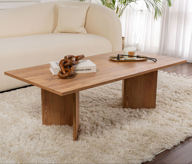 Rechteckig Couchtisch Siban Atlantische Kiefernoptik – 119 x 60 cm – Dimehouse