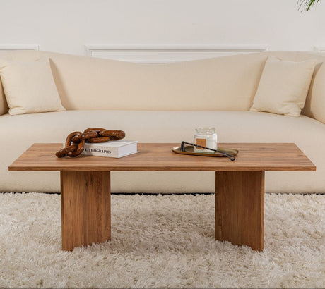 Rechteckiger Couchtisch Siban Atlantische Kiefernholzoptik - 119x60 cm 