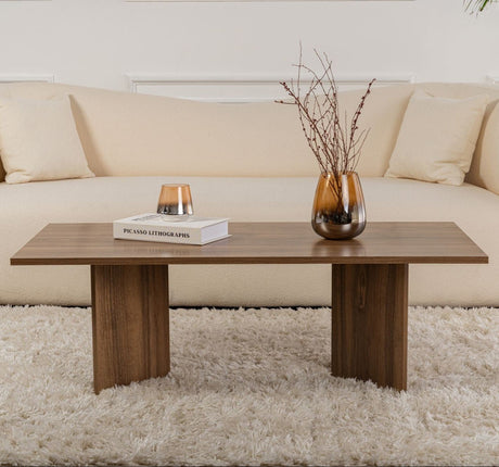 Rechteckiger Couchtisch Siban Walnussholzoptik - 119x60 cm 