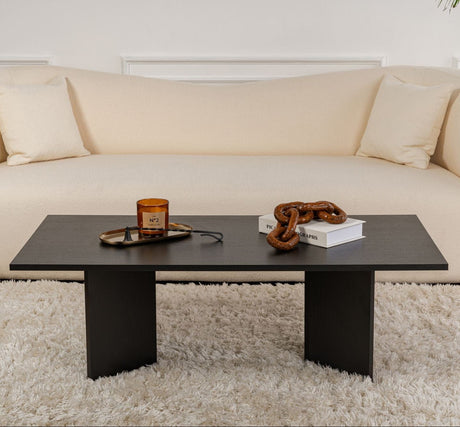 Rechteckiger Couchtisch Siban Schwarz Holzoptik - 119x60 cm 