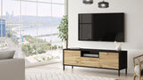 TV -Möbel Modena Eik Black Melamin 140x46.4x35,5 cm