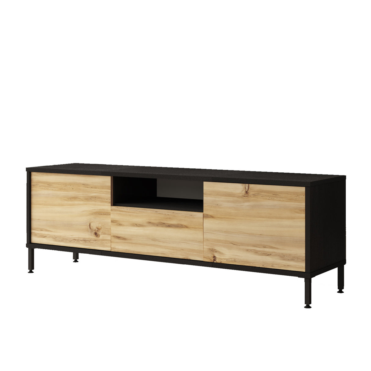 TV -Möbel Modena Eik Black Melamin 140x46.4x35,5 cm