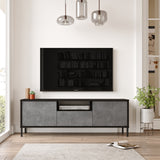 TV -Möbel Modena Silber Black Melamin 140x46.4x35,5 cm